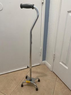 Brand New Lightweight, Height-Adjustable Walking Quad Cane