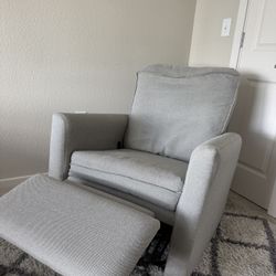  Nursing Chair / Recliner with Footrest – Light Gray