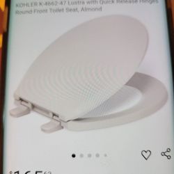 Kohler K-4662-47 Toilet Seat And Cover, Almond Lustra Round Closed Front 14.1875 in.