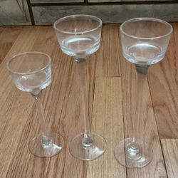 50 Glass Candle Holders-6,7 And 8 Inches Tall 