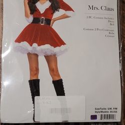 Christmas Dress Mrs. Claus Costume Outfit Red Or Green S/M 