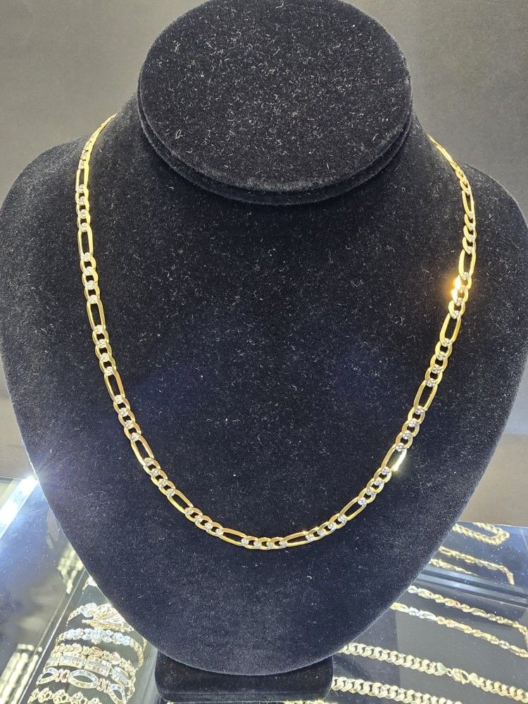 Gold Chain 14K SOLID Figaro