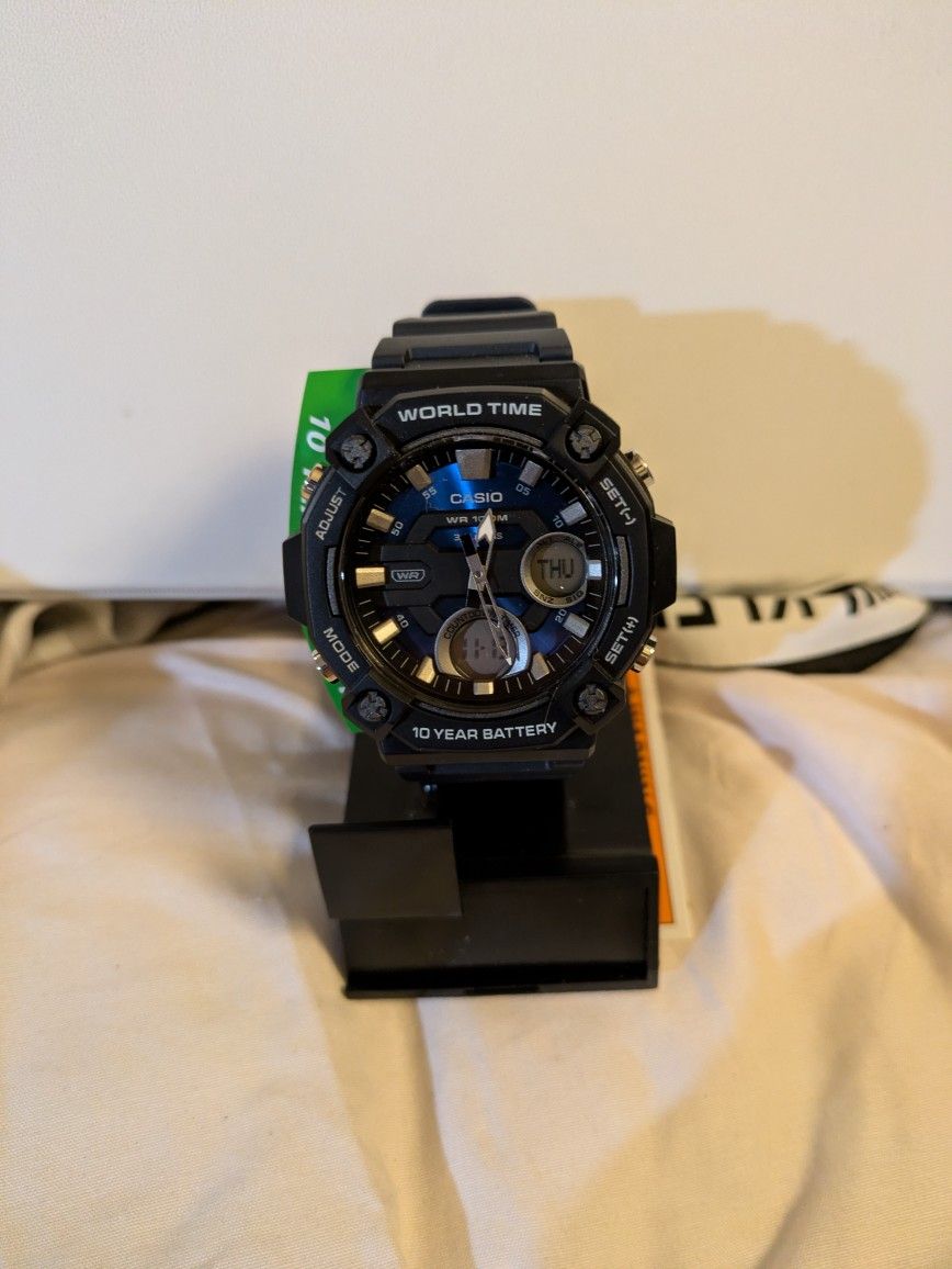 Casio World Time 10 Year Battery Watch New