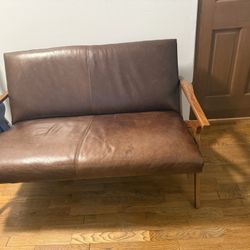Cavett Walnut Wood Frame Love Seat