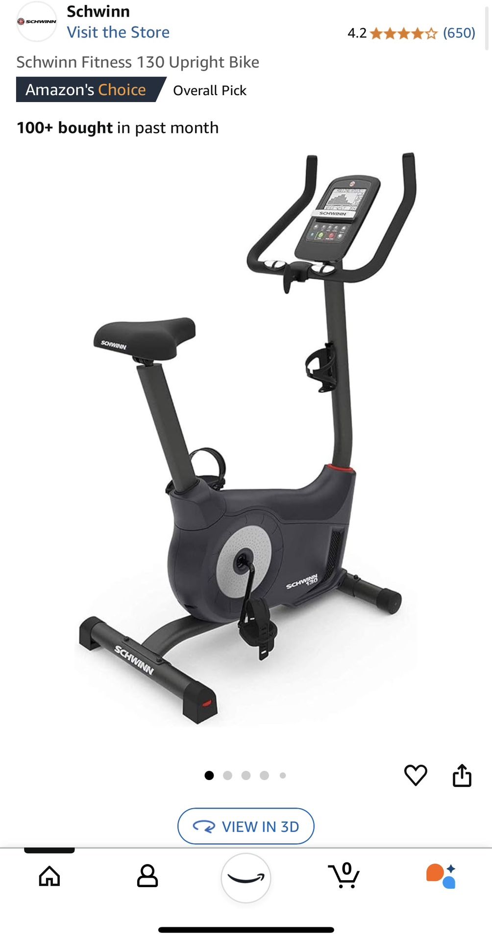 Schwinn 130 Upright Exercise Bike