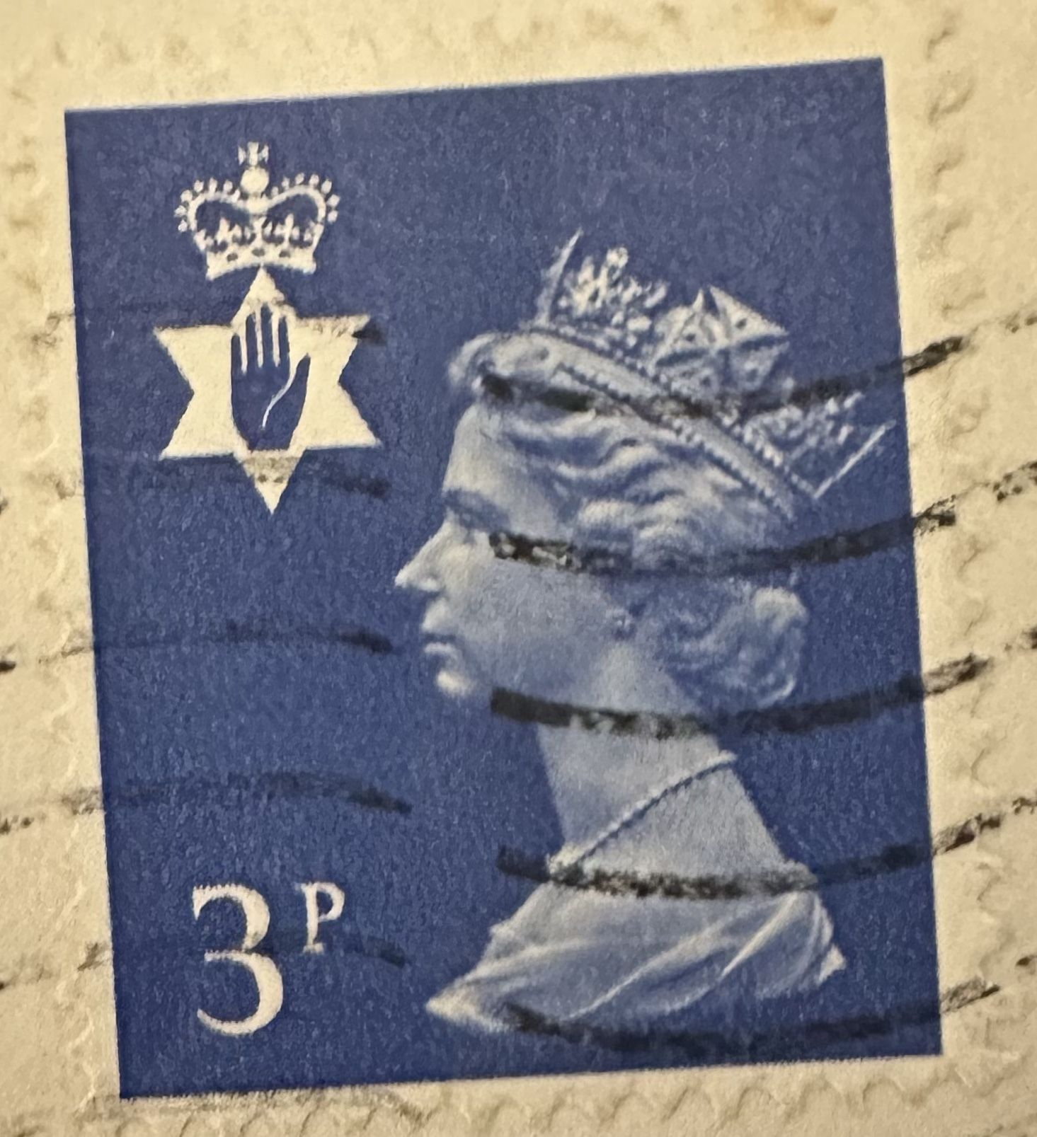 Great Britain Northern Ireland 1974 3p Elizabeth II stamp (#GB3PNI)