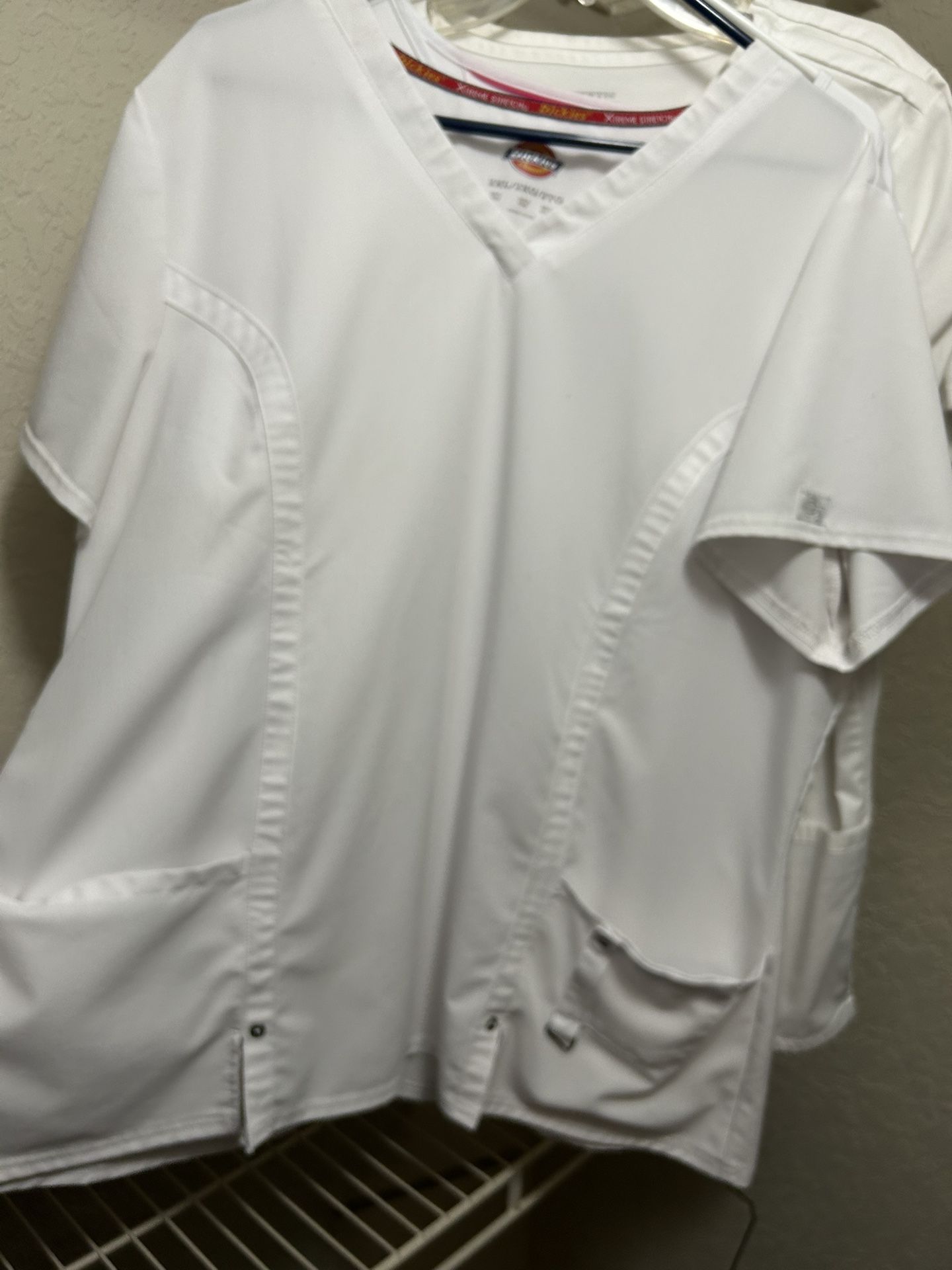 White scrub shirts