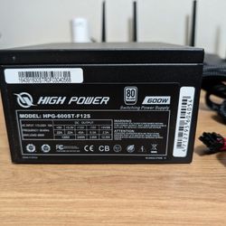 High Power 600w 80 Plus Power Supply PSU Computer Gaming PC Desktop Like Corsair EVGA