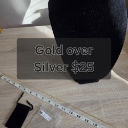 Gold Over Silver 18 Inch Dainty Necklace Chain 