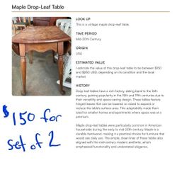 Maple Drop-Leaf Tables