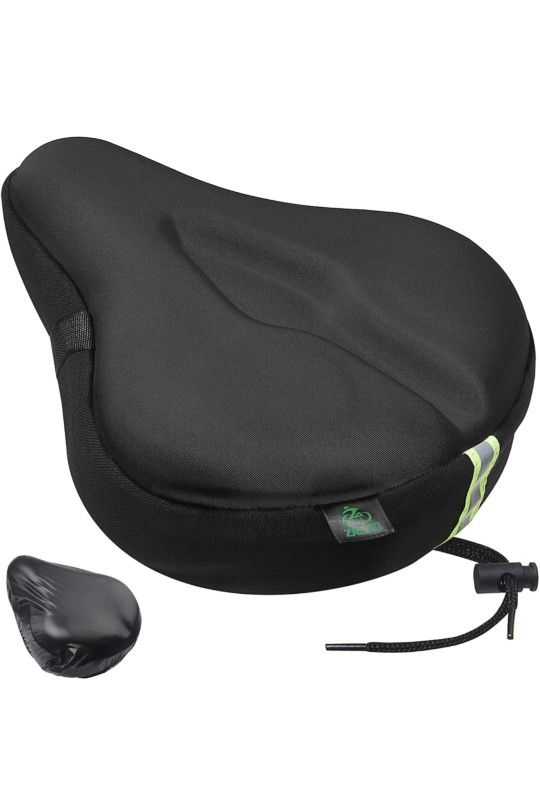 Zacro Bike Seat Cushion- Gel Padded Bike Seat Cover for Men Women Comfort, Extra Soft Exercise Bicycle Seat Compatible with Peloton, Outdoor a Indoor