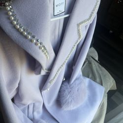 Women’s Lavender Coat  With Fur 