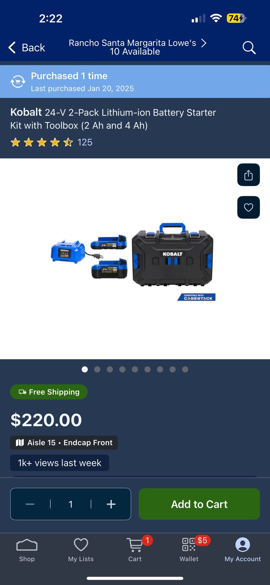 Kobalt Battery And Case