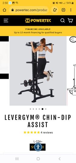 NEW EQUIPMENT ARRIVED NEED THE ROOM NOW PowerTec Levergym Assisted Chin Up Bar and Dip Station And Pullup Bar No Weight Plates Included for Sale