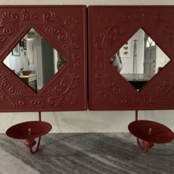Wall Mounted Candle Holders with Mirrors