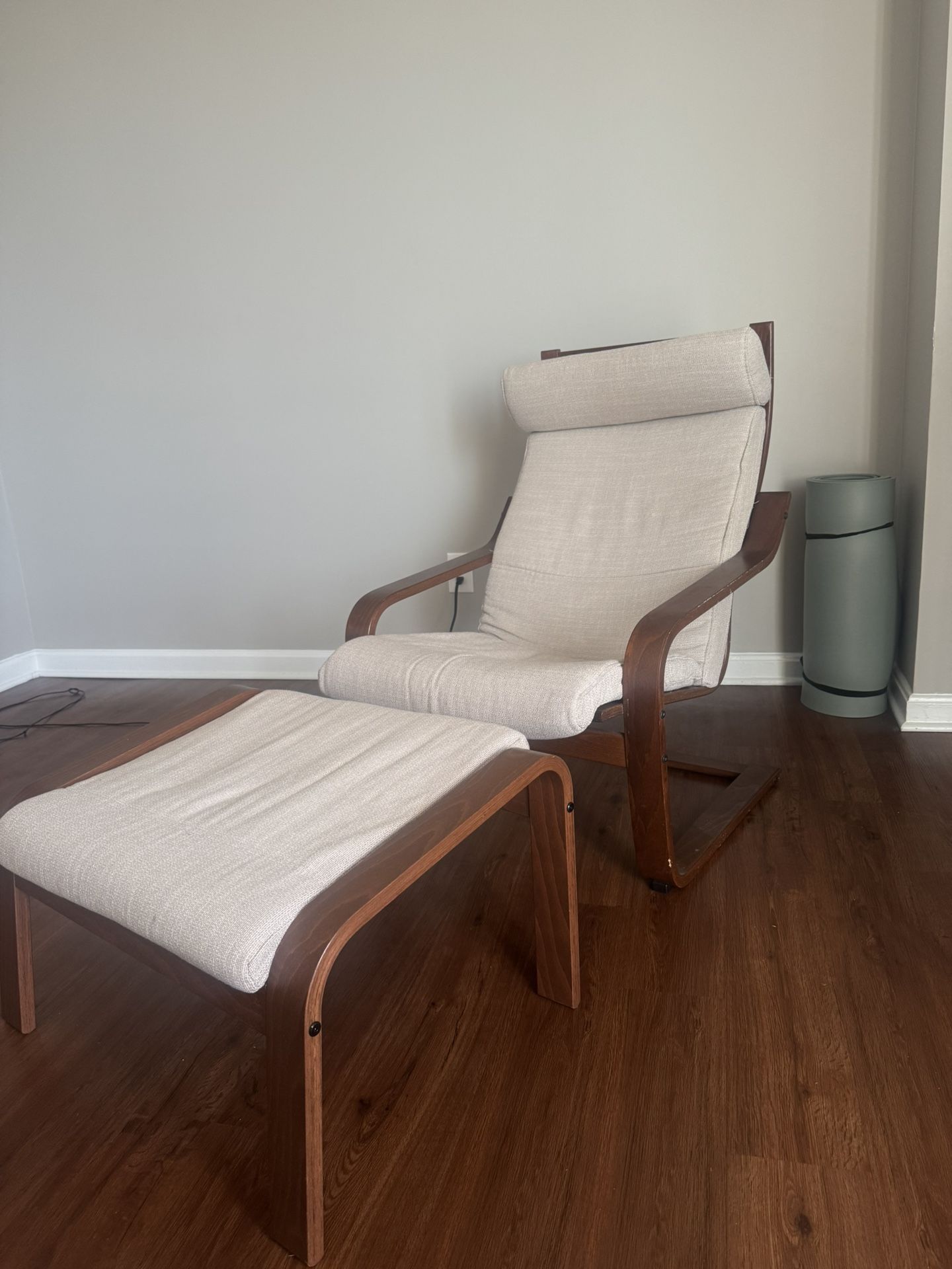 Ikea Poang Armchair With Ottoman