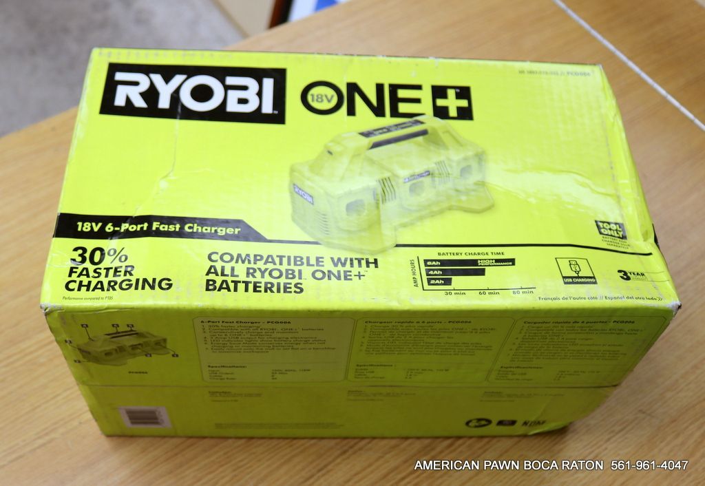 Ryobi ONE+ 18V 6-Port Fast Charger - PCG006 NEW SEALED