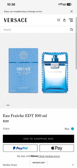 3.4oz Versace light blue cologne