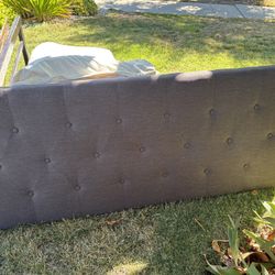 Queen Bed Headboard Dark Grey