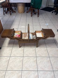 Vintage accordion sewing box