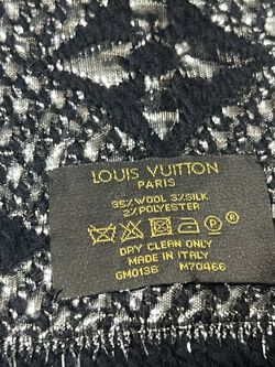 Louis Vuitton Black Wool & Silk Logomania Shine Scarf Louis Vuitton