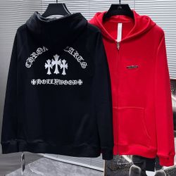 Chrome Cross Hearts Black Zip Up Hoodie Hollywood Denim Jean Tears Amiri Embroidery Jacket Limited Edition Coat Small A Medium M Large L XL