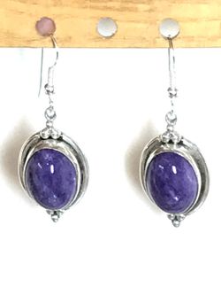 New Sterling Charoite Earrings