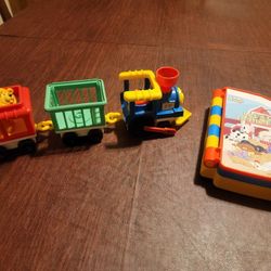 Vintage 1991 Fisher Price Little People Circus Zoo Train Toy And Farm Book