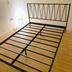 Dark Blue Metal Queen Bed frame ONLY