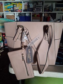Deluxity Los Angeles Vegan Tote Bag with Wallet