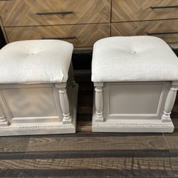 Two traditional storage stools