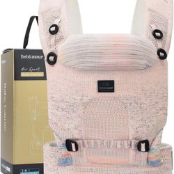New Baby Carrier Adjustable Baby Wrap Carrier 3-in-1 Baby Carrier Front and Back Carry (Pink)