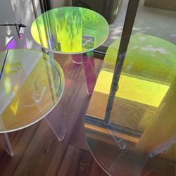 Iridescent Coffe Table + Side Tables 