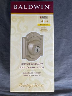 Baldwin Arch Deadbolt, Satin Nickel Finish, Smart Key
