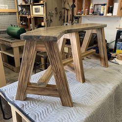 Handmade Alder & Poplar Wood Bench. 