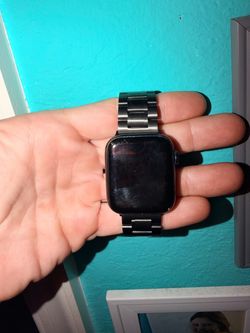 Apple Watch with upgraded metal band