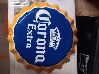 Vintage style Corona Extra Metal Bottle Cap Sign