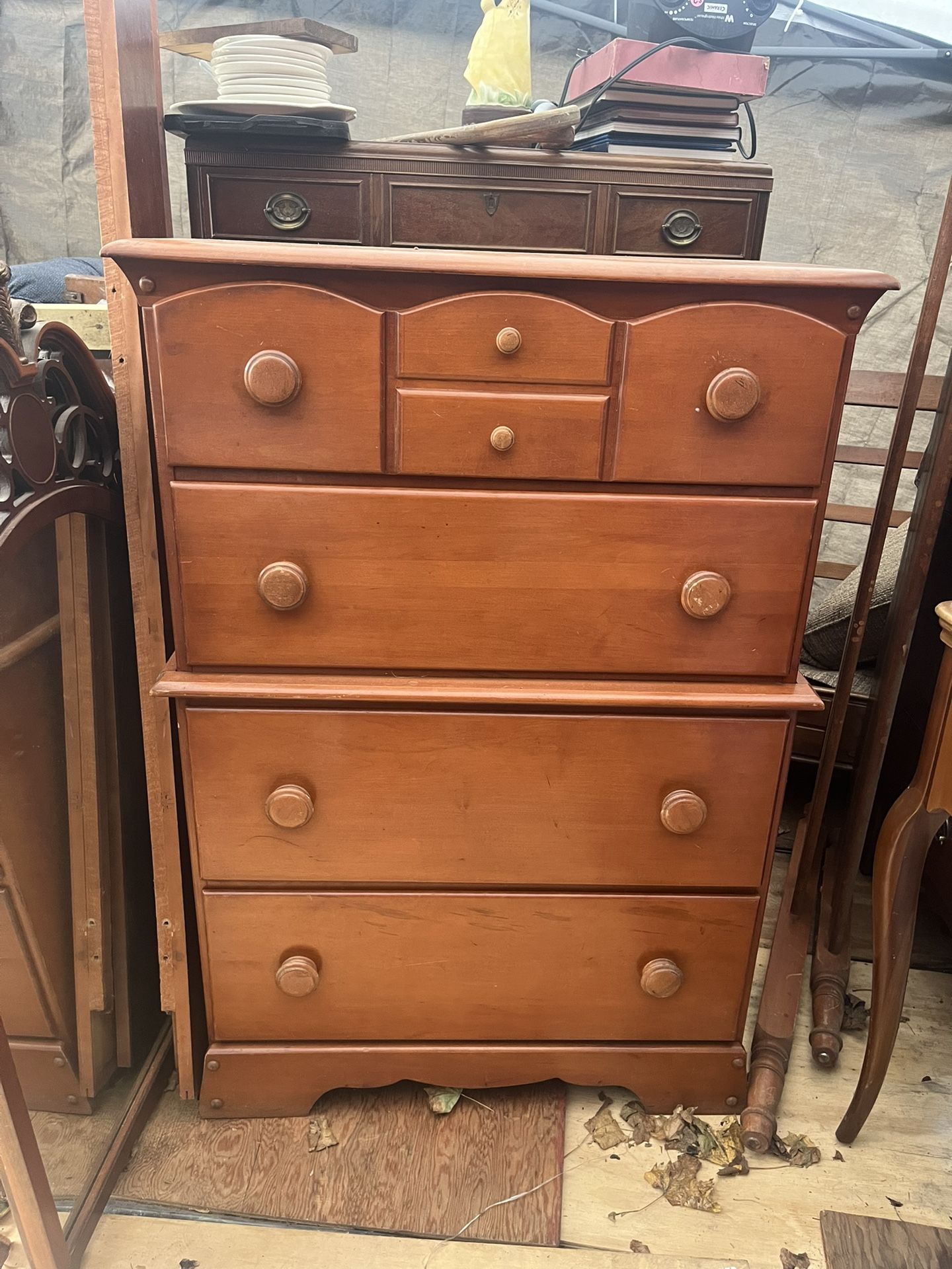 Vintage Solid Wood Chest Of Drawers