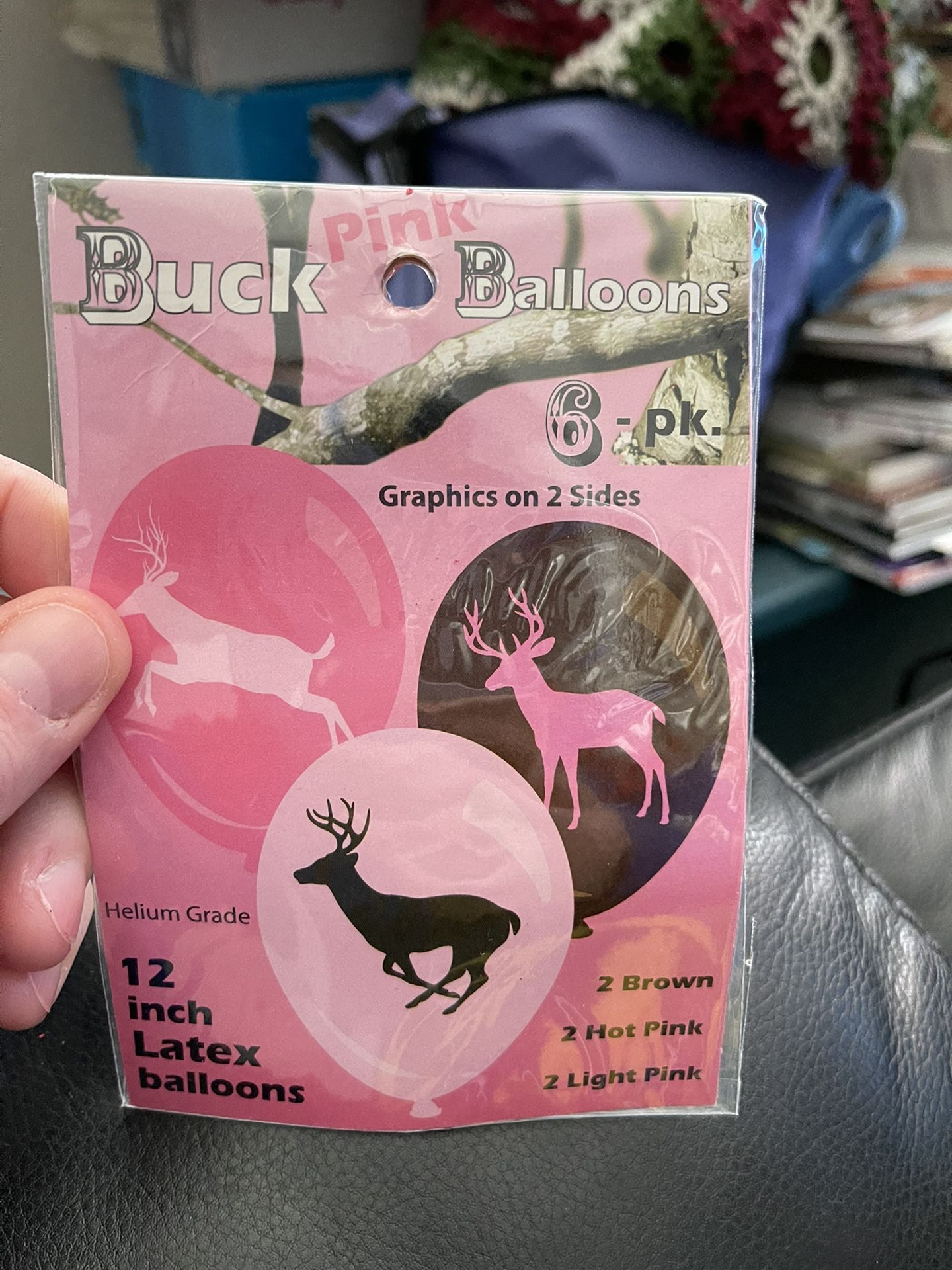 New Buck Balloons Pink 12” Latex Balloons 6ct!