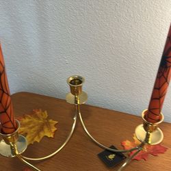 Party Light 4 Taper Solid Brass Candle Holder / New