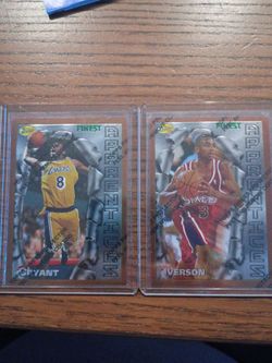 Kobe bryant and Allen iverson rookie  cards