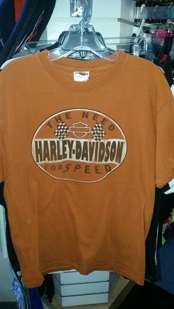 Harley Davidson Tri- County Orange Shirt Men's Size Large