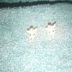 Set Of Gold Angel Earrings/.5  Inch In Length 