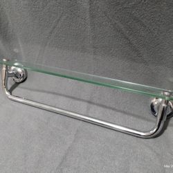 Glass Shelf With Towel Bar 