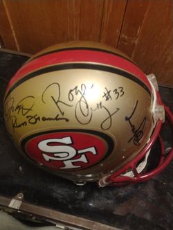 49ers Helmet Signed By 10 Legendary Players 