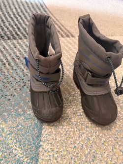 Khombu Kids Snow Boots Gray Blue