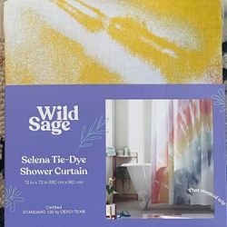 Wild Sage Selena Tie-Dye Shower Curtain