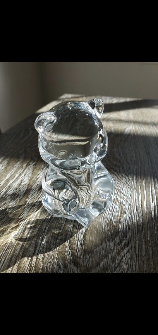 Princess House 24% Lead Crystal Bear Paperweight Germany