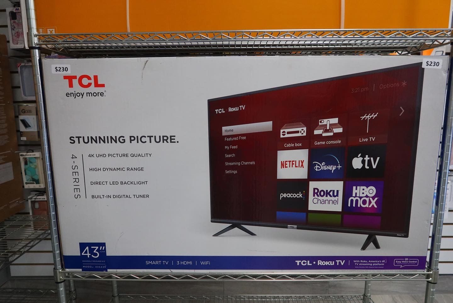 TCL 4-Series 43” 4K UHD LED Roku Smart Tv 