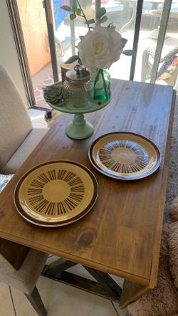 Ecco stoneware plates vintage set of 2